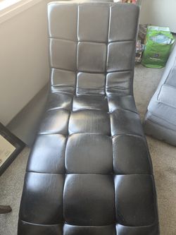 Faux Leather Black Lounge Chair