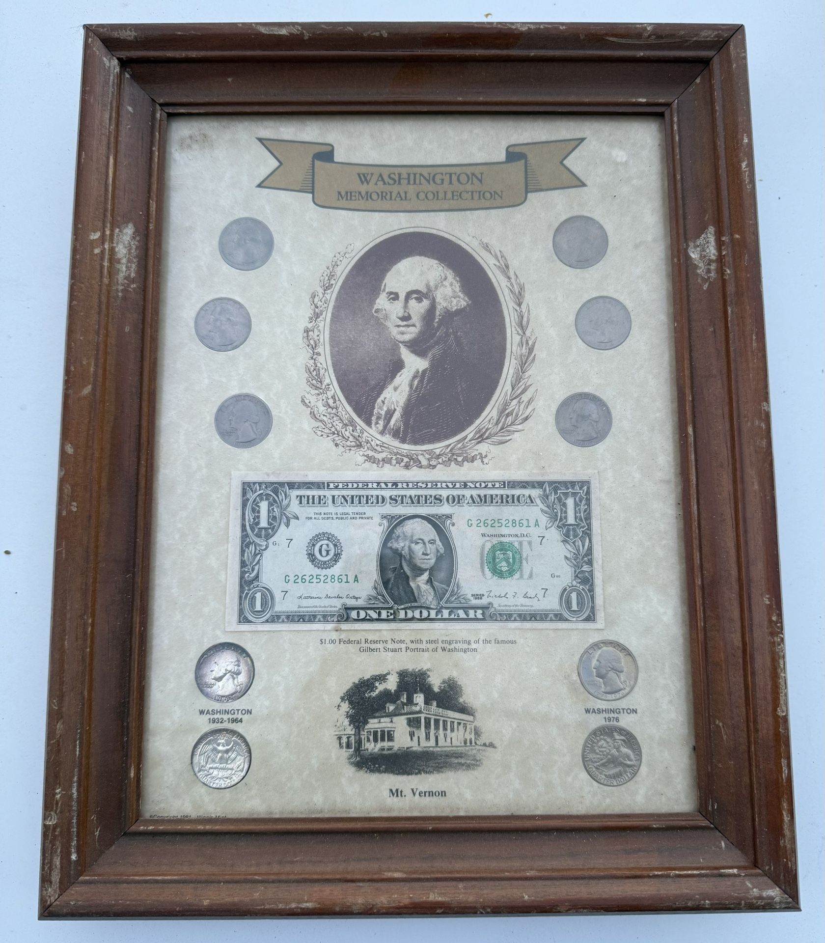 Vintage Washington Memorial Collection Framed