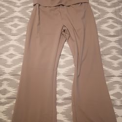 Beige flared leggings