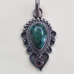 Sterling Silver Pendant With A Crysocola