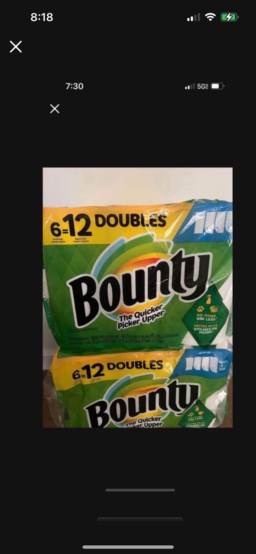 Bounty Paper Towels $12 Each