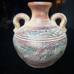 6" Ceramic 2-handled Jug Vase