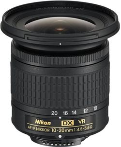 Nikon - AF-P DX NIKKOR 10-20mm f/4.5-5.6G VR Wide-Angle Zoom Lens for APS-C F-mount cameras - Black
