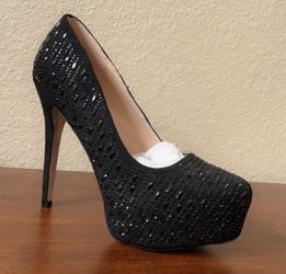 Black Rhinestone Stilettos