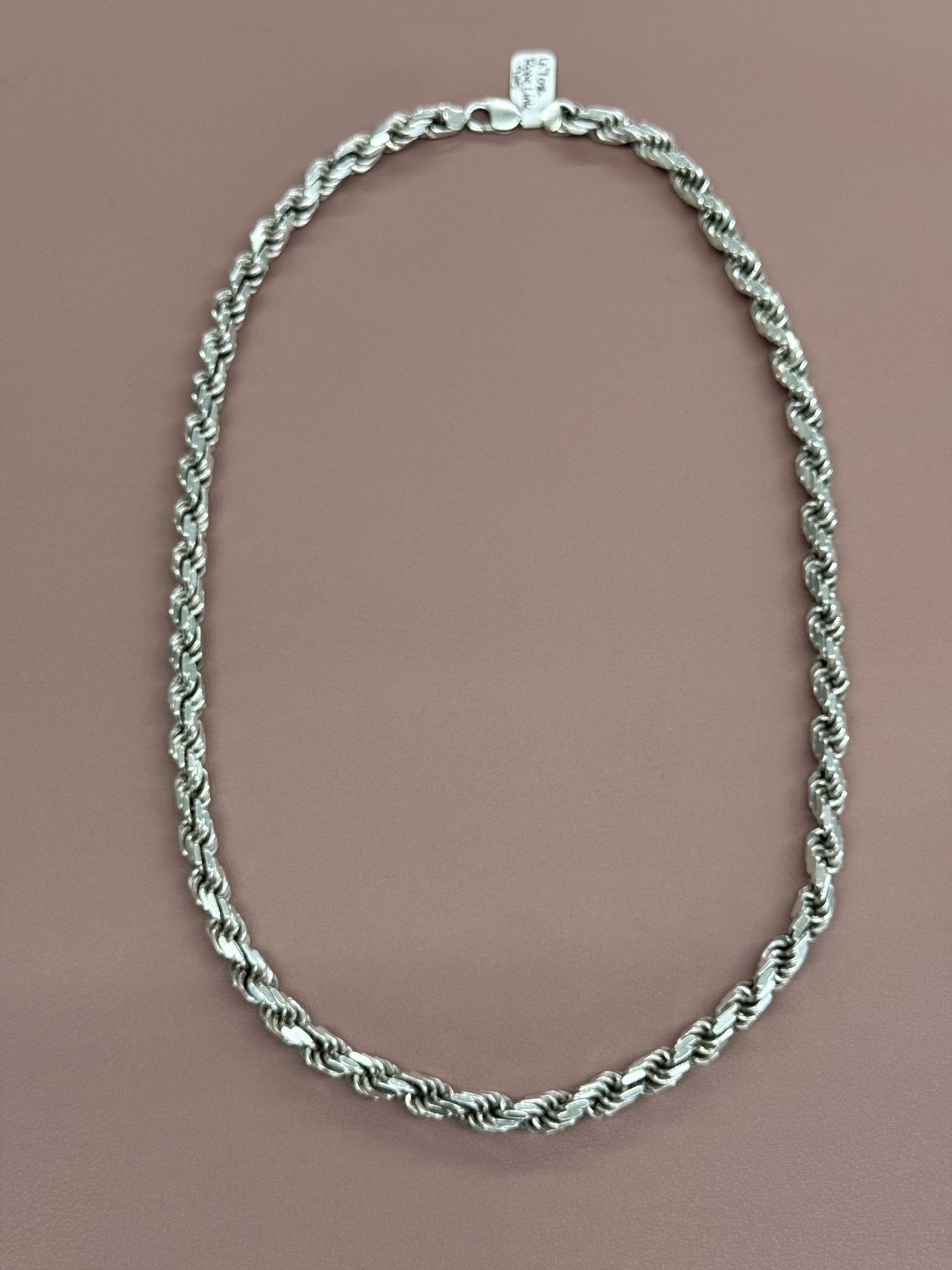 30” Sterling Silver Rope Link Chain 6.7oz