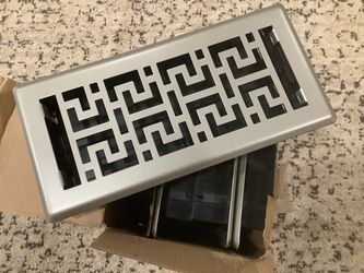 4x10 Silver Floor Register Vent Cover Greek Key