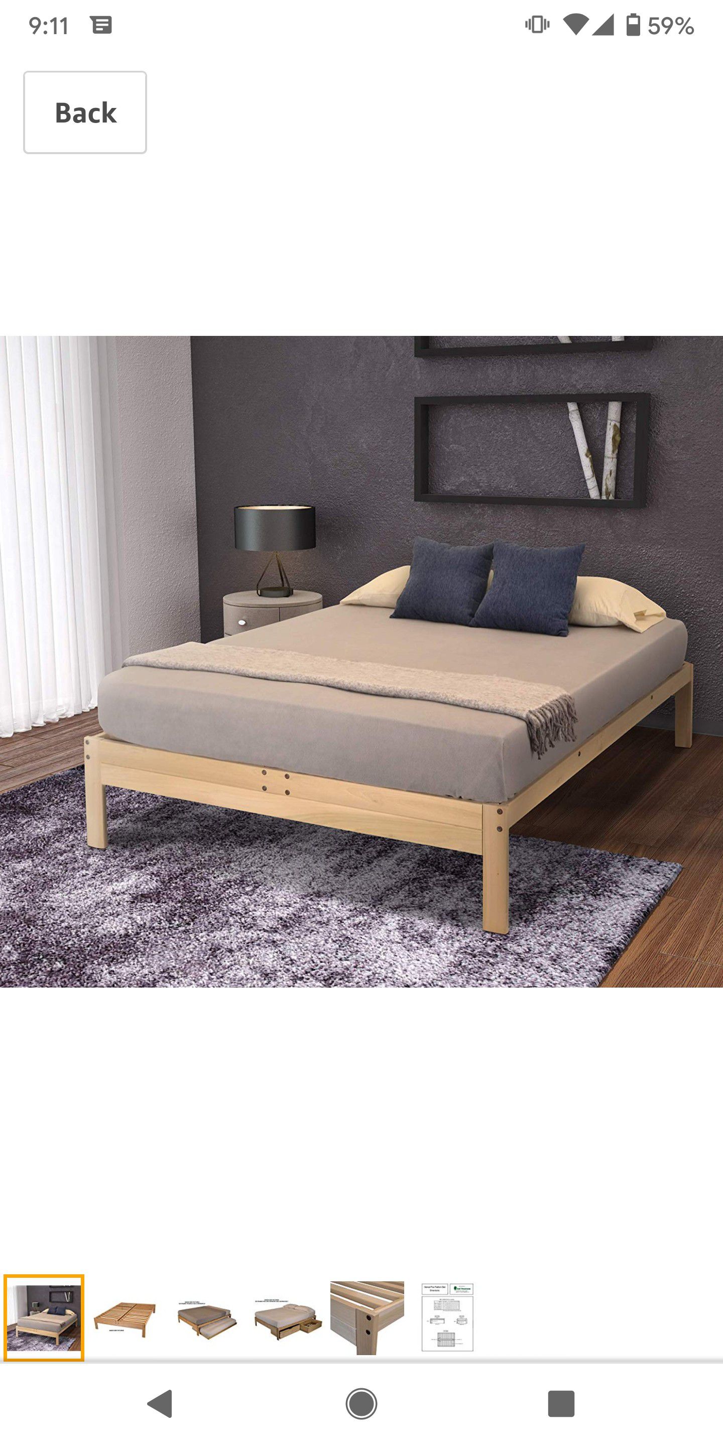 Wooden bed frame (queen)