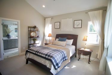 Queen Sleigh Bed, Queen Mattress, Side Tables, Lamps