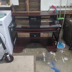 modern multilevel office table with glass top