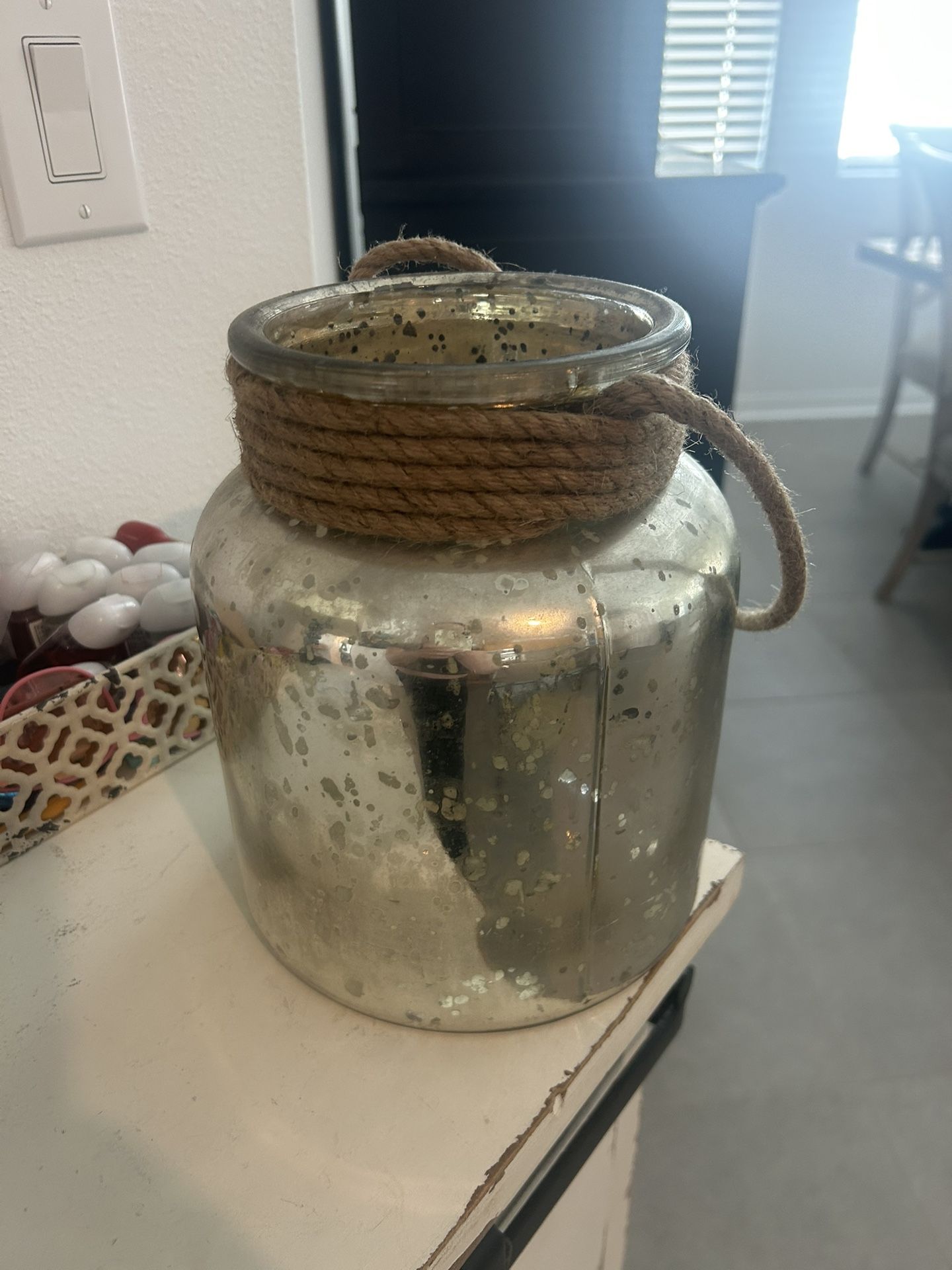 Gold Speckled Jar Decor