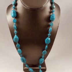 Lucas Lameth 925 Sterling Silver/Turquoise/Howlite Necklace