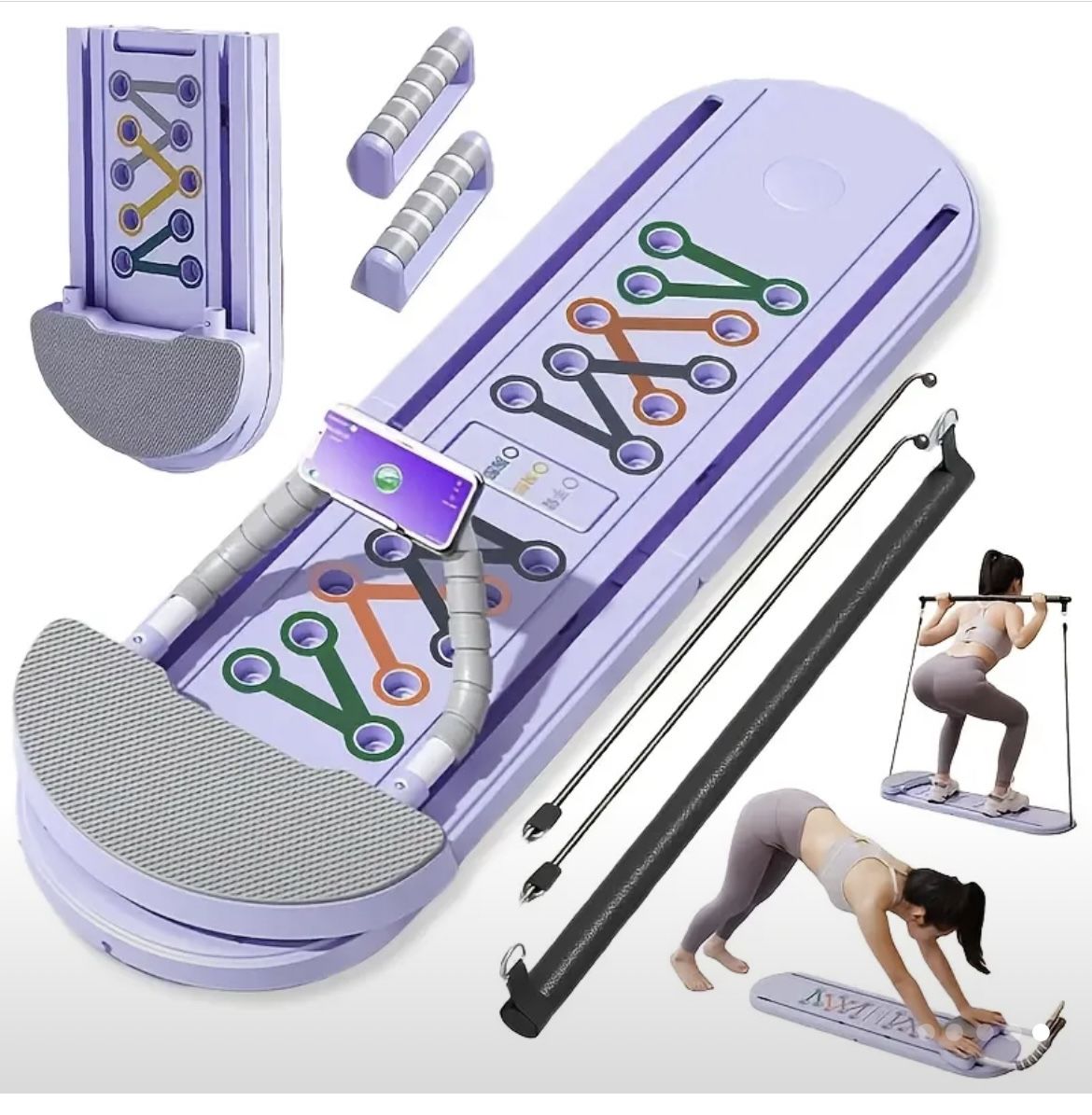 1pc 6-in-1 Multifunctional Foldable Pilates Board, Small Space Storage, Abdominal Core Trainer, Perfect For Core, Arm And Leg Training. Exercise Board