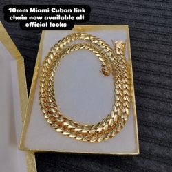 14k gold-plated Miami Cuban Link 10mm chain