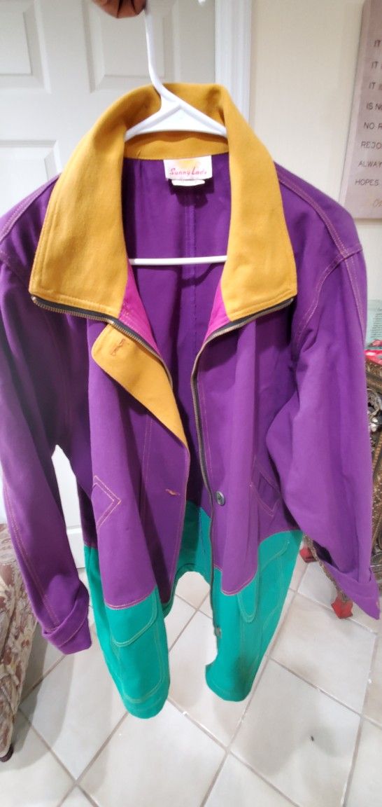 Vintage/ 90's Retro Multi Color Denim Jacket