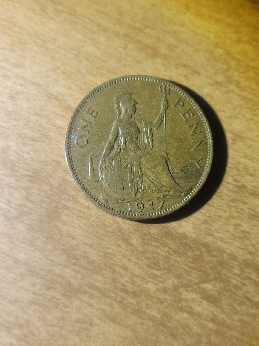 1947 Great Britain One Penny Coin