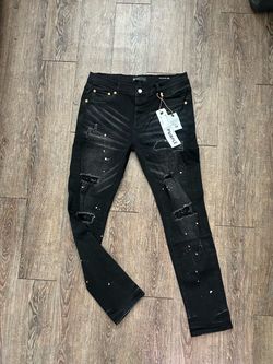 Black purple jeans