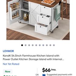 Farmhouse Kitchen Island Cart 