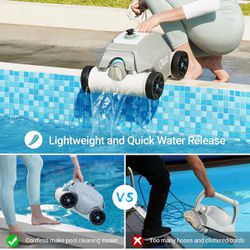 Ofuzzi Cyber Cordless Robotic Pool Cleaner, Max.120 Mins Runtime, Self-Parking, Automatic Pool Vacuum for All Above/In Ground Pools Up to 1076ft² of F