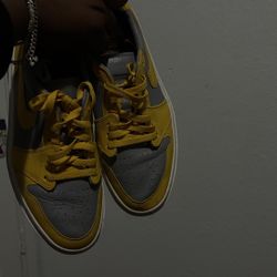 Nike Shoes, Yellow, And Gray
