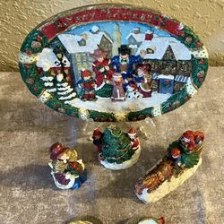 Miniature Merry Christmas Tea Set