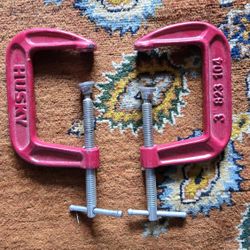 2 Husky 3" C Clamps 