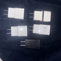 Set Of 5 USB Adapter 5V 2A USB Fast Charger Block For iPhone/Samsung Dual Port Power Adapter Cube