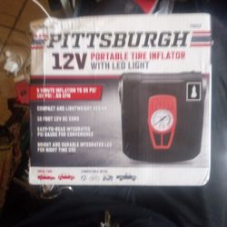PITTSBURGH 12V Portable Tire  Inflator With LED LIGHT