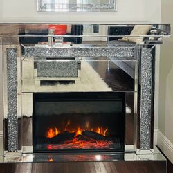 Diamond Fireplace Mirror  