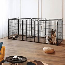 Brand New 40" 8 Panel Xl Heavy Duty Dog Playpen Indoor Outdoor Portable Dog Run 5th Wheel Camping Pet Fence Child Safety Gate Shapable Dog Run