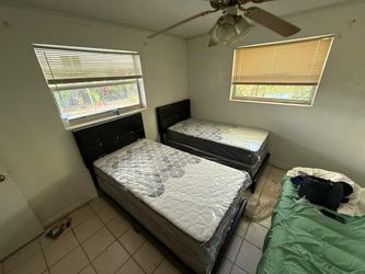 NEW BED FRAME TWIN SIZE WITH MATTRESS AND BOX SPRING