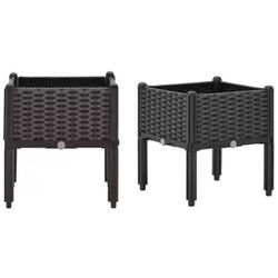 Raised Garden Bed Elevated Plastic Planter Box (2-Piece) 94127 Barton