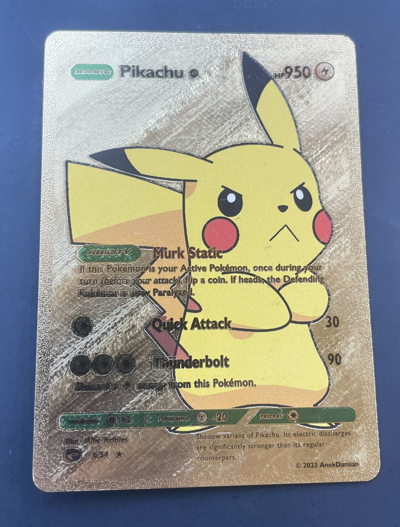 Pokémon Card Pikachu gold