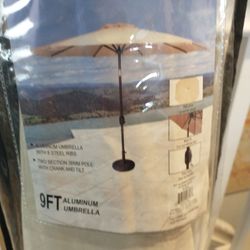 9FT ALUMINUM PATIO UMBRELLA NEW STILL IN PACKAGE