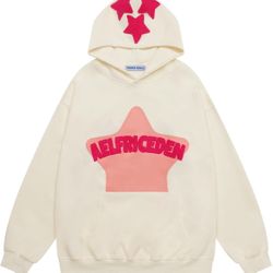 Aelfric Eden Unisex Pink Star Print Hoodie Small
