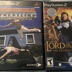 PS2 The Lord if the Rings and Backyard Wrestling