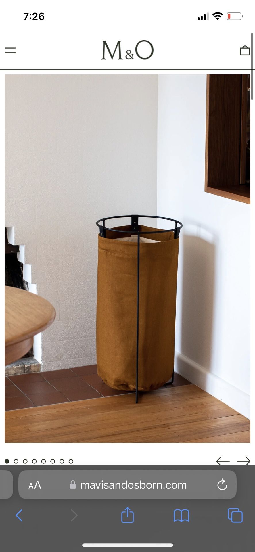 Mavis & Osborn Ochre Linen Laundry Basket Large (Natural)
