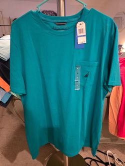 Nautica Men's Teal Pocket T-Shirt XL