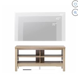 TV Stand for 50 inch Flat Screen, Living Room Storage Shelves Oak Wood Entertainment Center