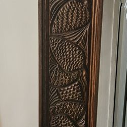 Pinecone Wood Carved Art