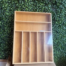 Bamboo Silverware Organizer 