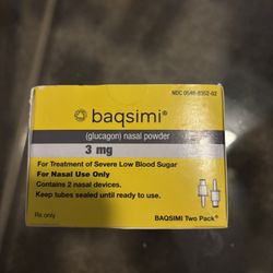 Baqsimi Nasal Spray Low Blood Sugar Treatment 