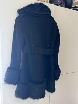 Long black jacket mix with fur