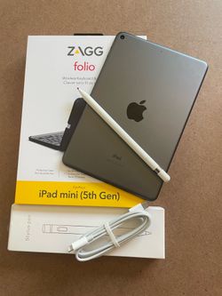 Apple iPad mini 5th Generation 64GB With zagg Keyboard and Pencil