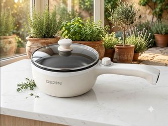 DEZIN 700W Electric Hot Pot Non-Stick Skillet Portable Noodle Cooker Ramen Pot