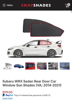Snap shade rear window shade WRX/STI