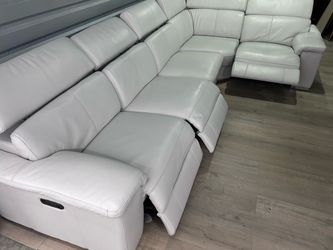 SECTIONAL GENUINE LEATHER RECLINER ELECTRIC WHITE COLOR ✅🚛DEÑIVERY SERVICE AVAILABLE ✅🚛