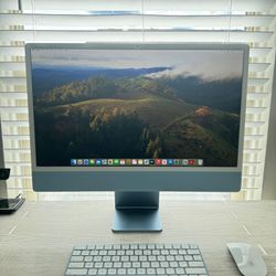 iMac 24” with Retina 4.5K display All-In-One - Apple M1 - 8GB Memory - 256 GB SSD - Blue