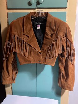 Phoenix Outerwear Suede Fringe Cropped Jacket Size 3/4