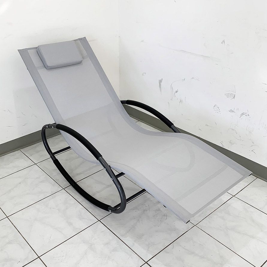 (New) $45 Outdoor Zero Gravity Rocking Chair for Patio Pool Garden All-Weather with Pillow