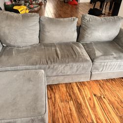Blue Grey Comfortable Couch 3 Seater